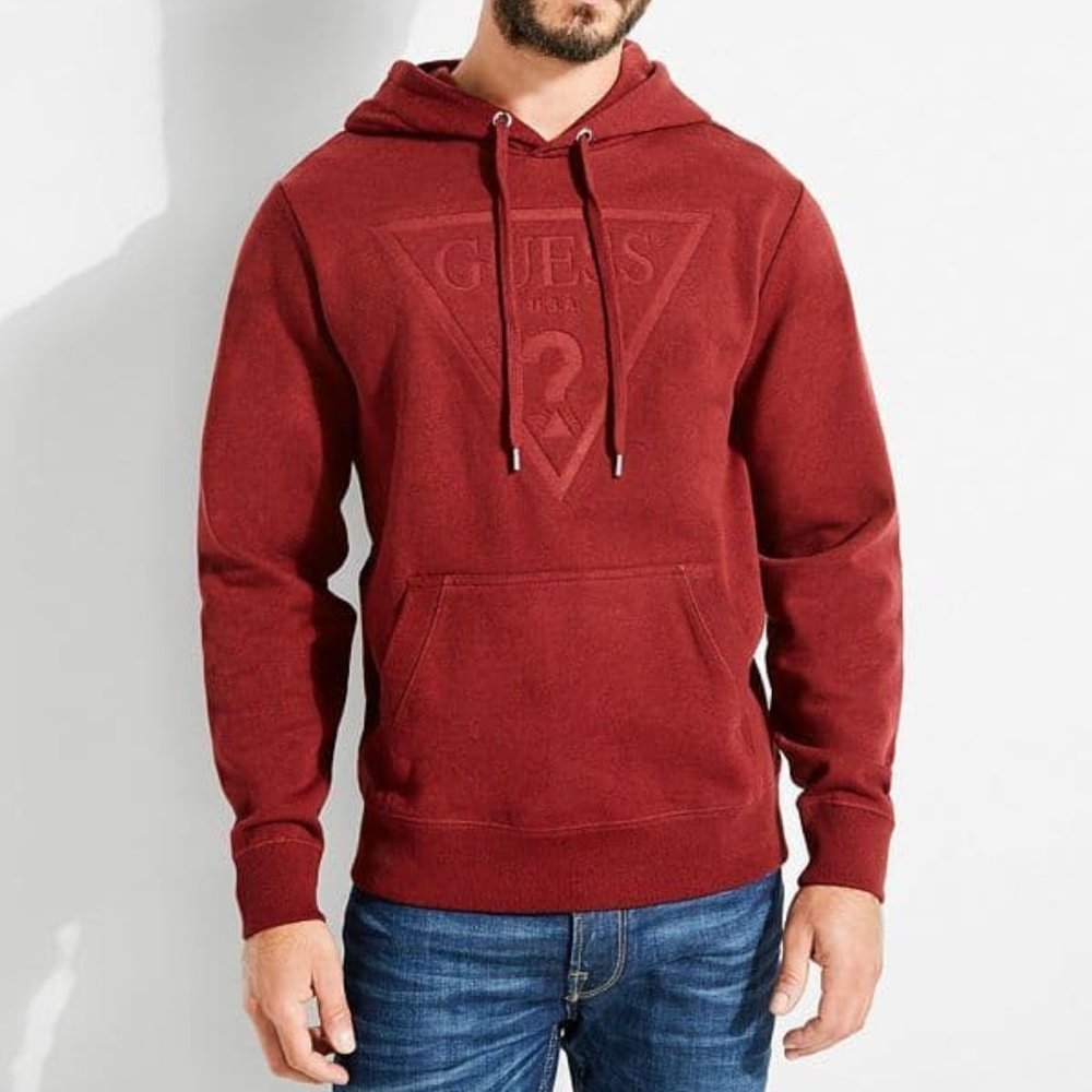 GUESS Men's Roy Debossed Logo Hoodie sz S - Picture 1 of 7